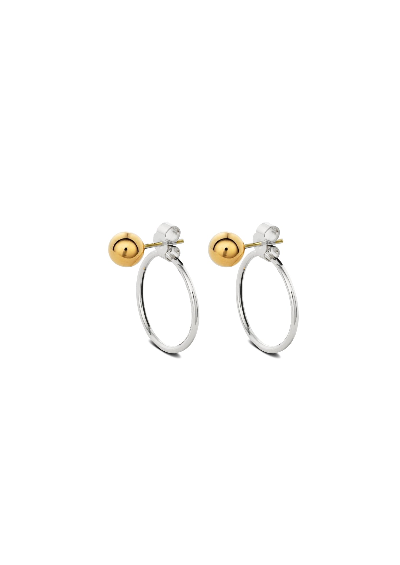 Chord Earrings Mix Pair With Gold Bubble `sterling Silver