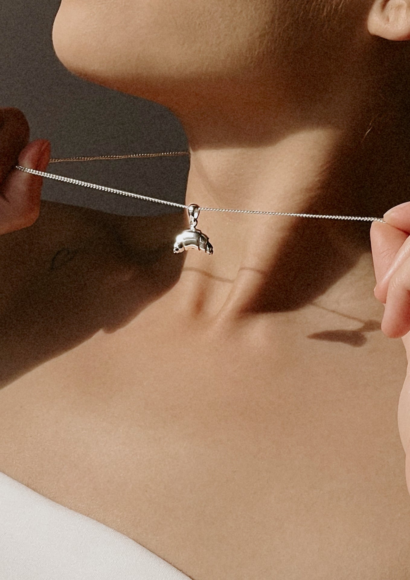 Croissant Necklace Silver