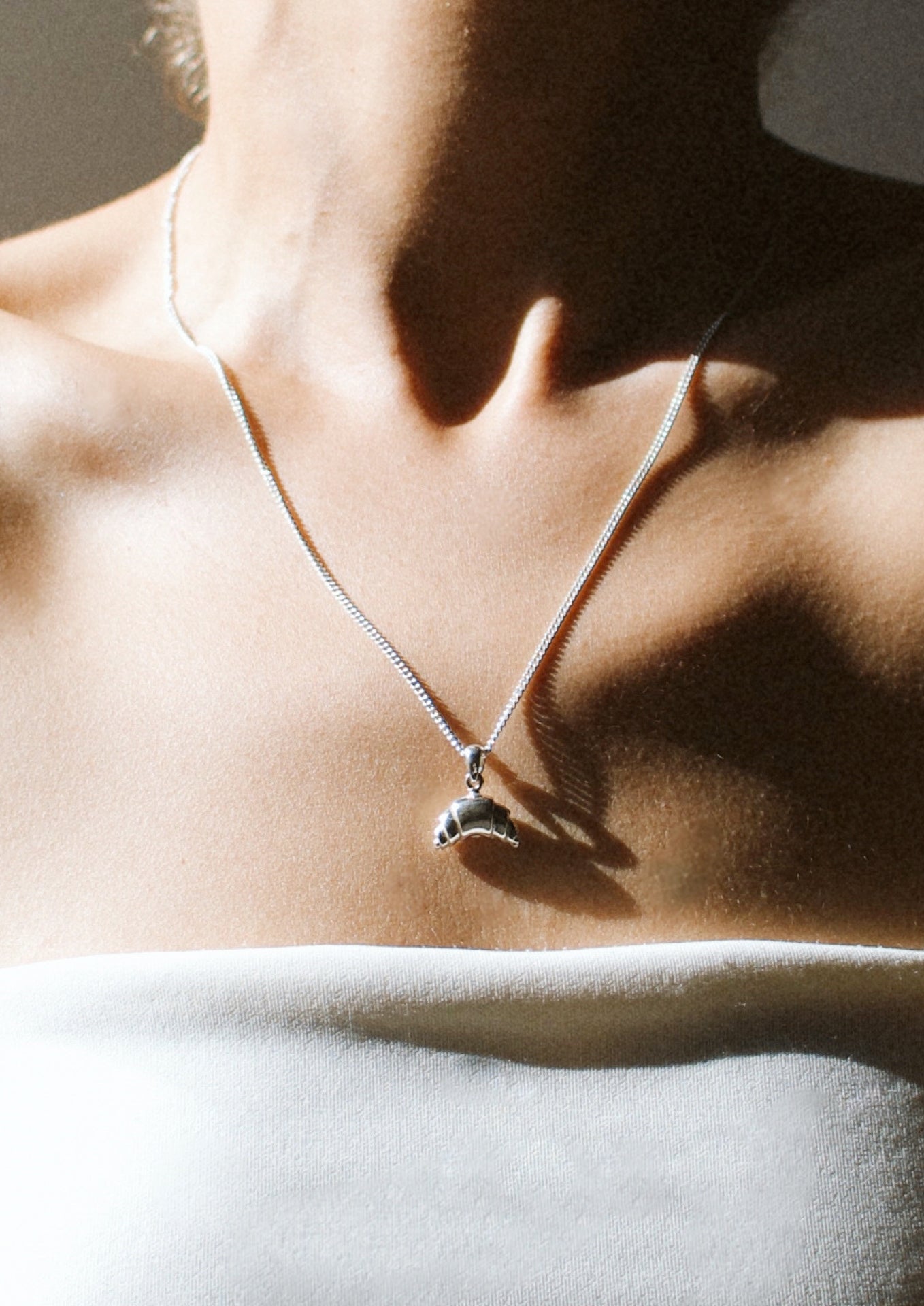 Croissant Necklace Silver