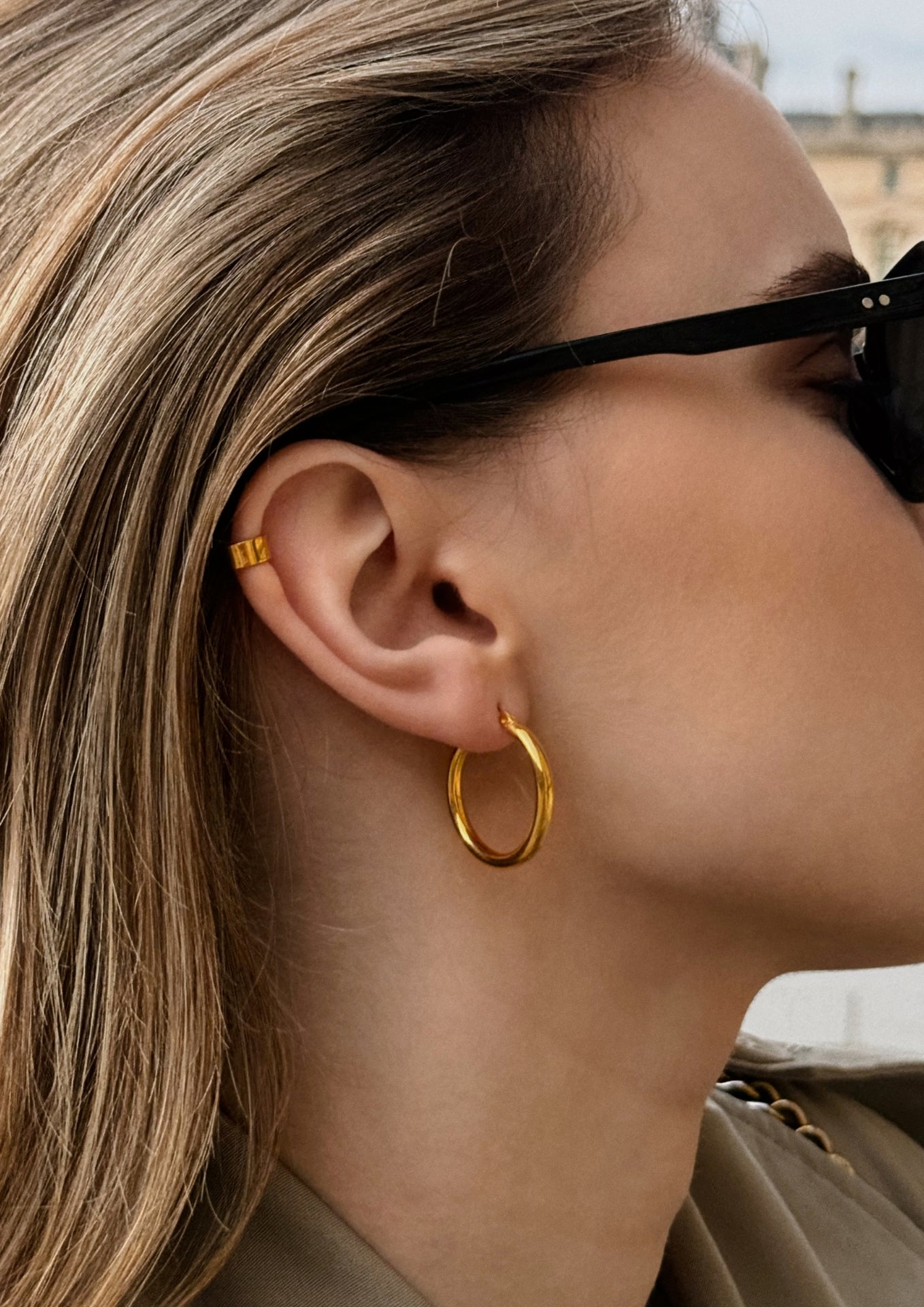 NO MORE accessories Django Hoops Gold in sterling silver.