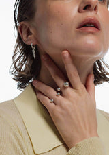 No More accessories Sea Horn Midi Hoops Silver