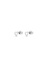NO MORE accessories Tiny Heartbeat Stud Earrings Silver