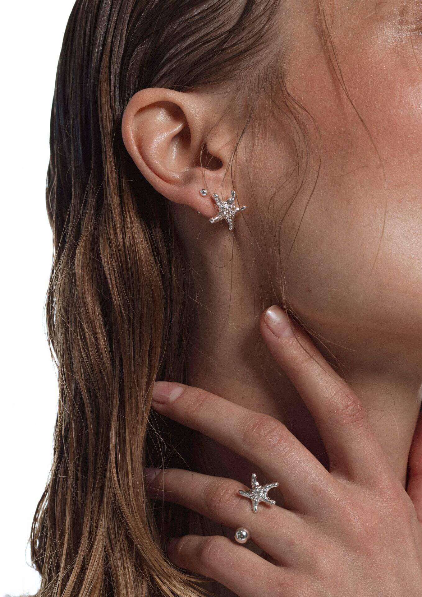 NOMORE accessories Sea Star Stud earrings in Silver