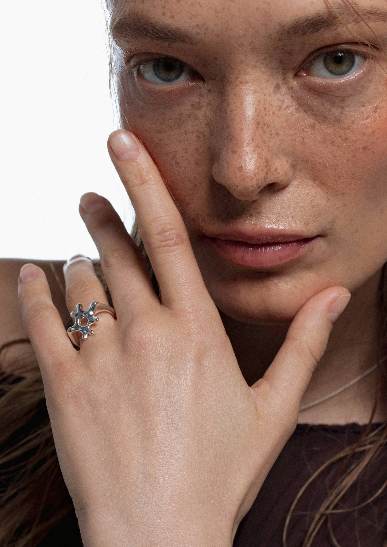 No More accessories Sea Flower Ring in Silver
