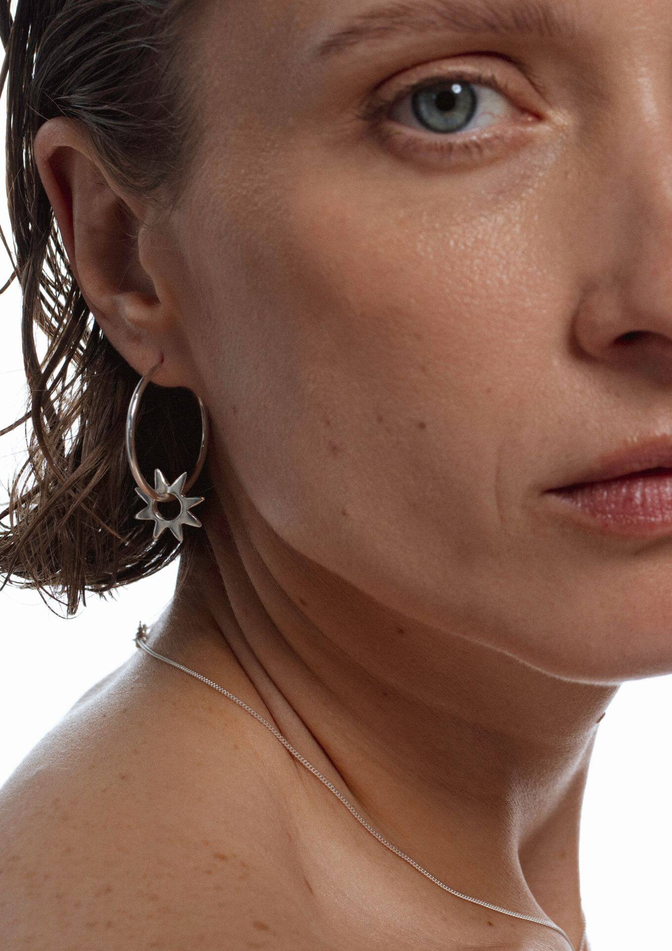 No More accessories Sea Sun Nomad Hoops in Silver