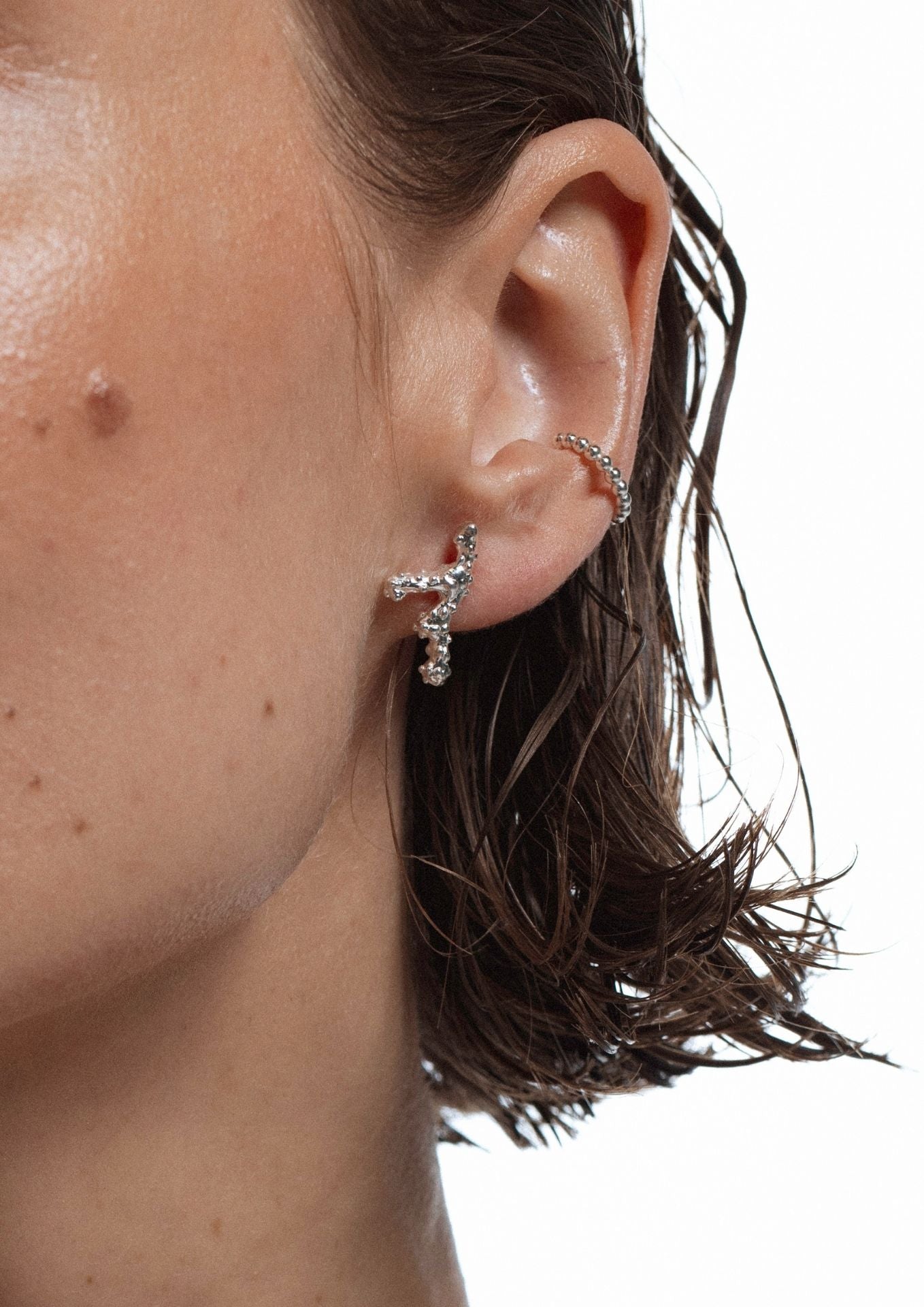 No More accessories Sea Coral Stud earrings in Silver