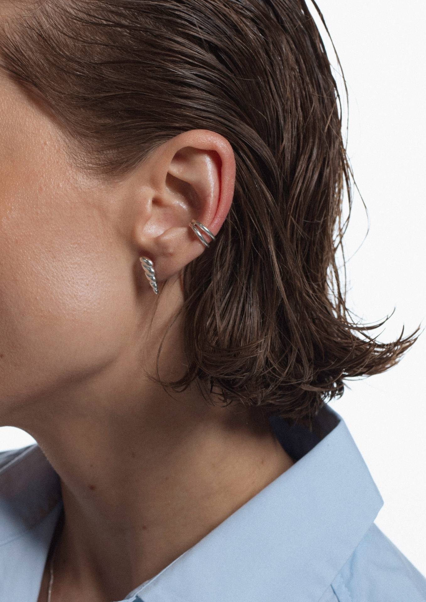 No More accessories Sea Horn Stud earrings Silver