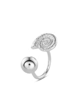 No More accessories Sea Snail Open Ring in silver