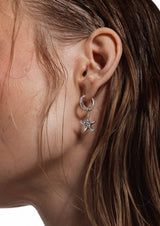 No More accessories Sea Star Midi Hoops in silver