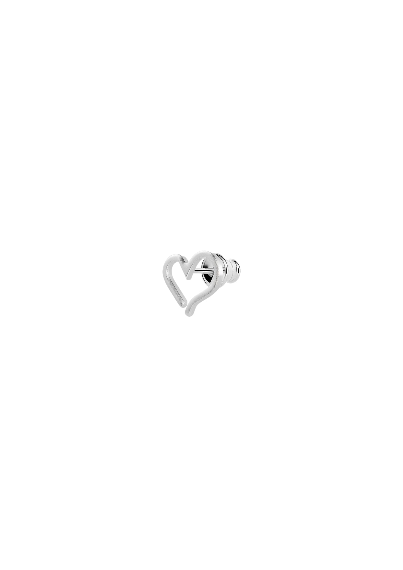 Open Heart Stud Earrings Silver