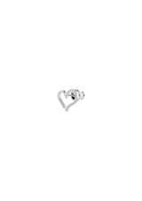 Open Heart Stud Earrings Silver