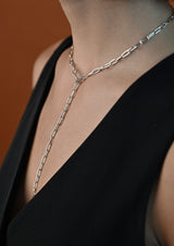 Paper Clip Y-Necklace Silver - NO MORE ACCESSORIES