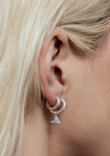 NM Paris Heartbeat Charm Hoops in Sterling Silver