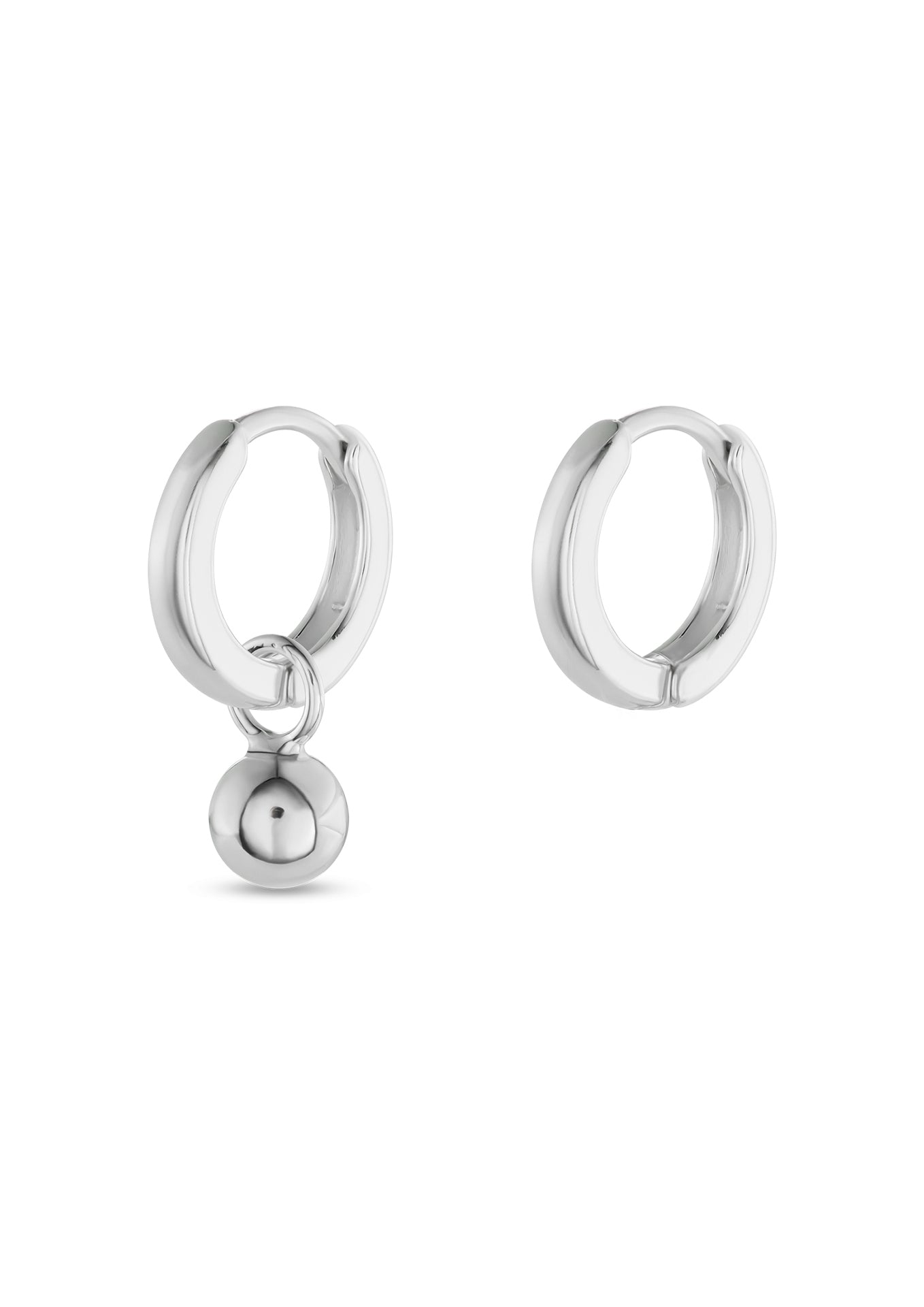 NM Rio Bubble Charm Hoops in Sterling Silver