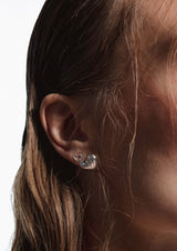 NO MORE accessories Heartbeat Stud Earrings Silver