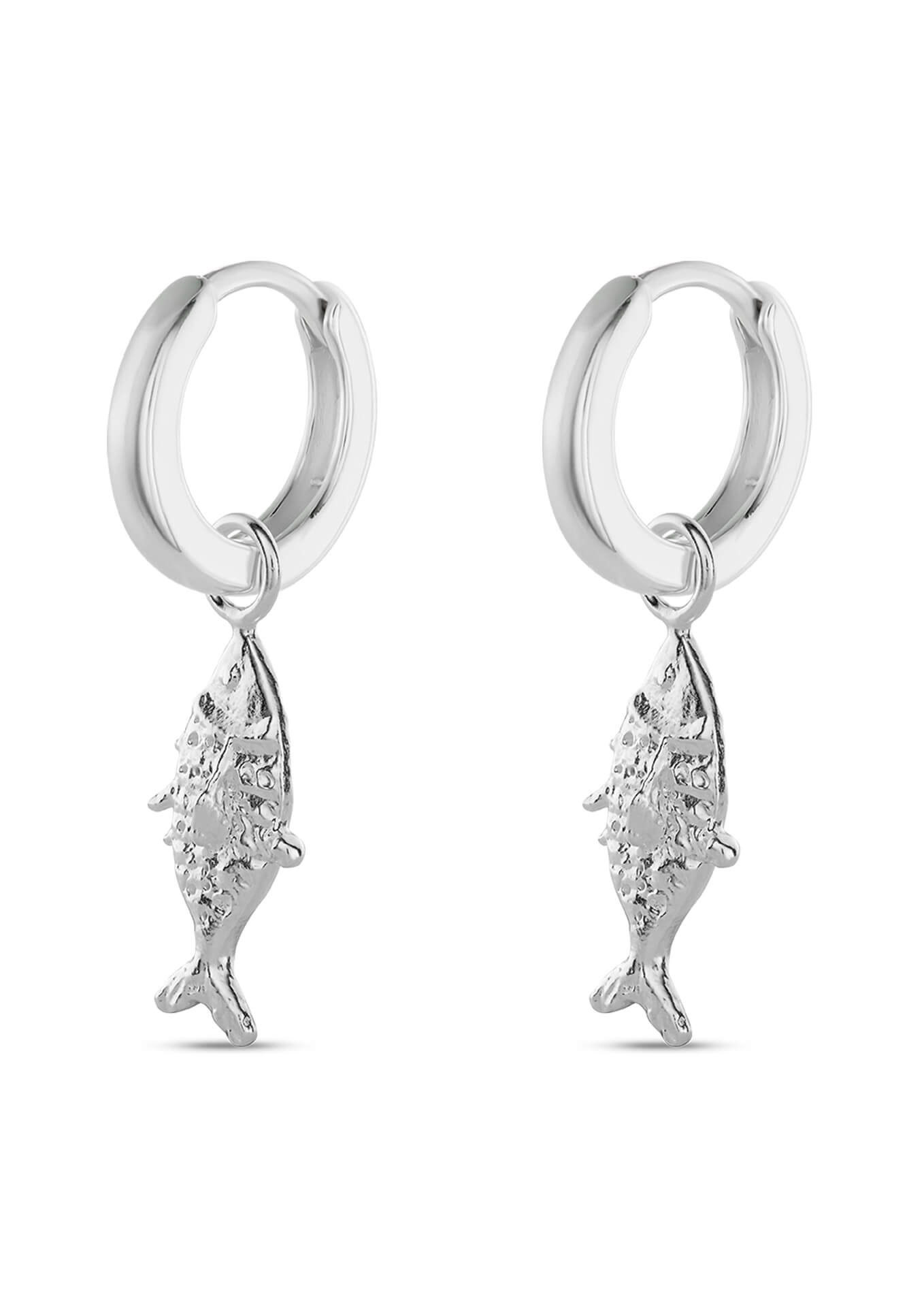 NO MORE ACCESSORIES Sea Bass Midi Hoops Silver