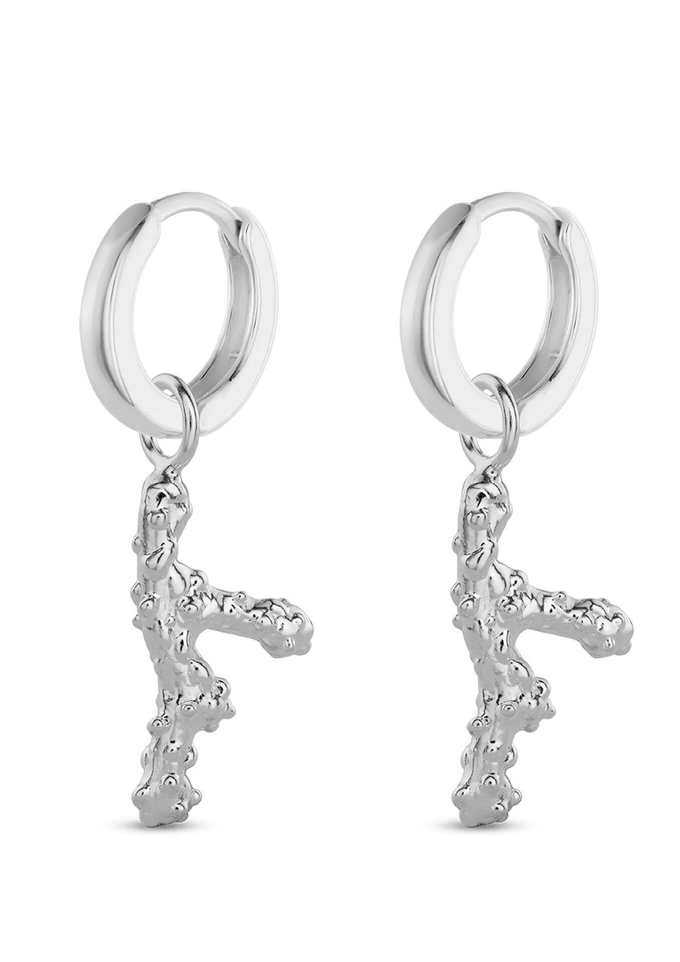NO MORE ACCESSORIES Sea Coral Midi Hoops Silver