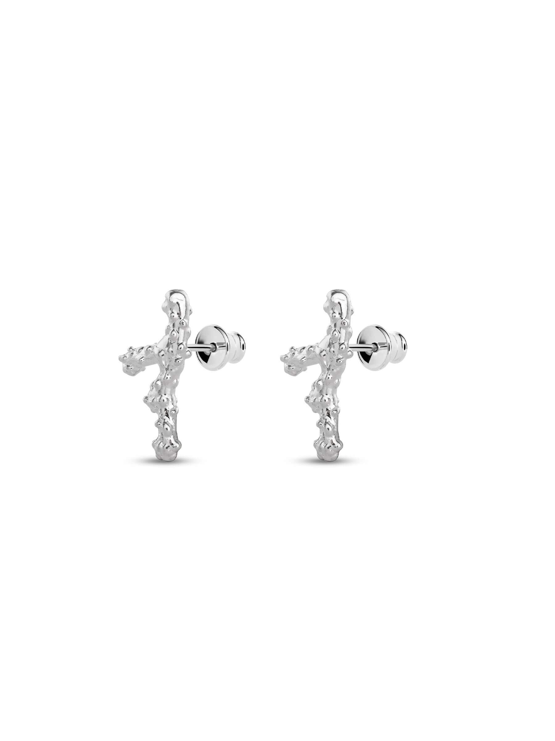 NO MORE ACCESSORIES Sea Coral Earrings in Sterling Silver