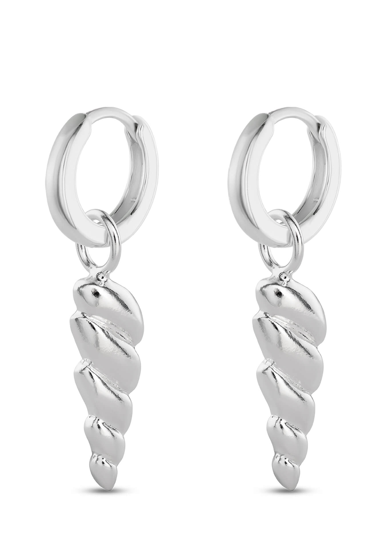 NO MORE accessories Sea Horn Midi Hoops Silver