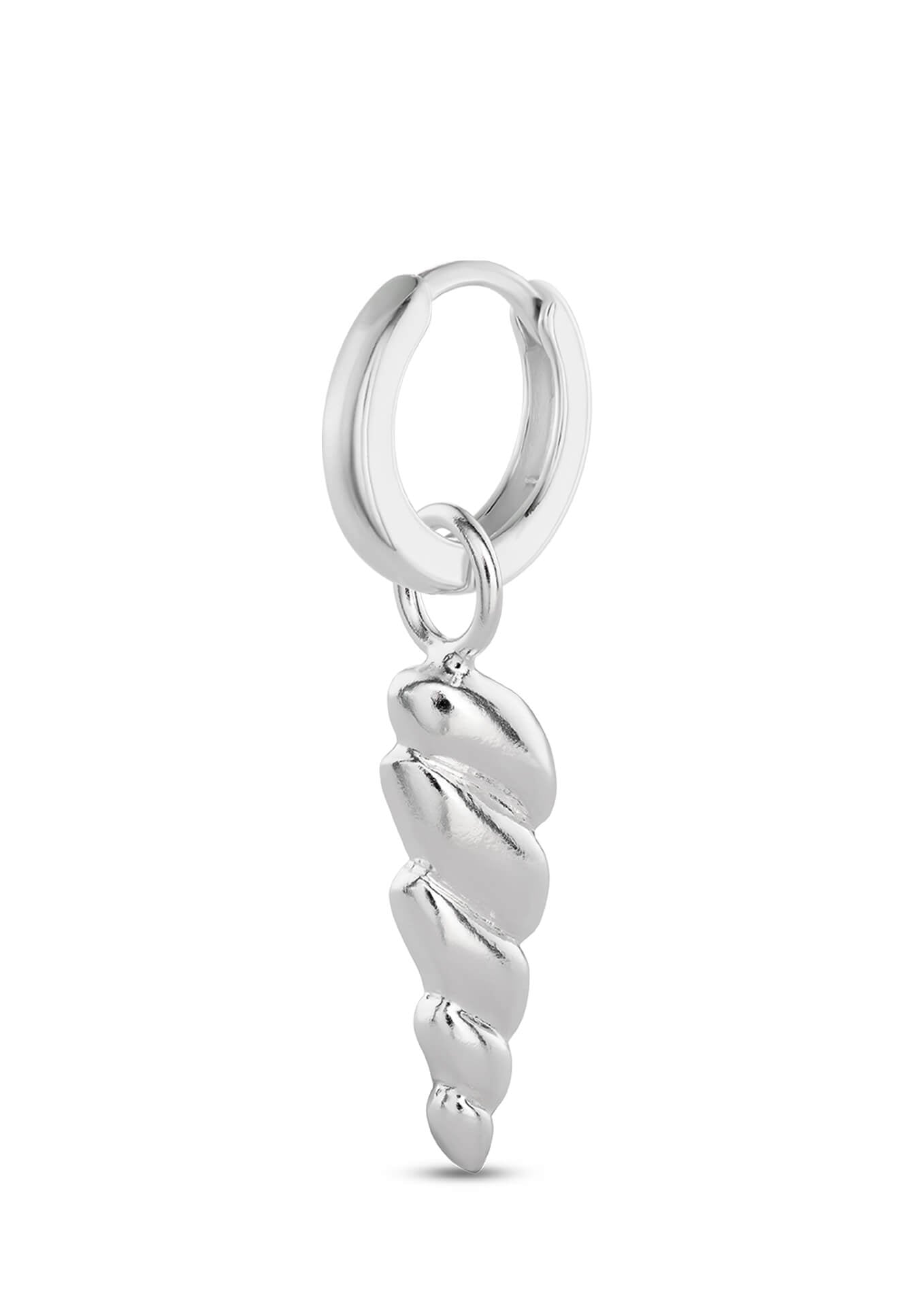 NO MORE accessories Sea Horn Midi Hoops Silver