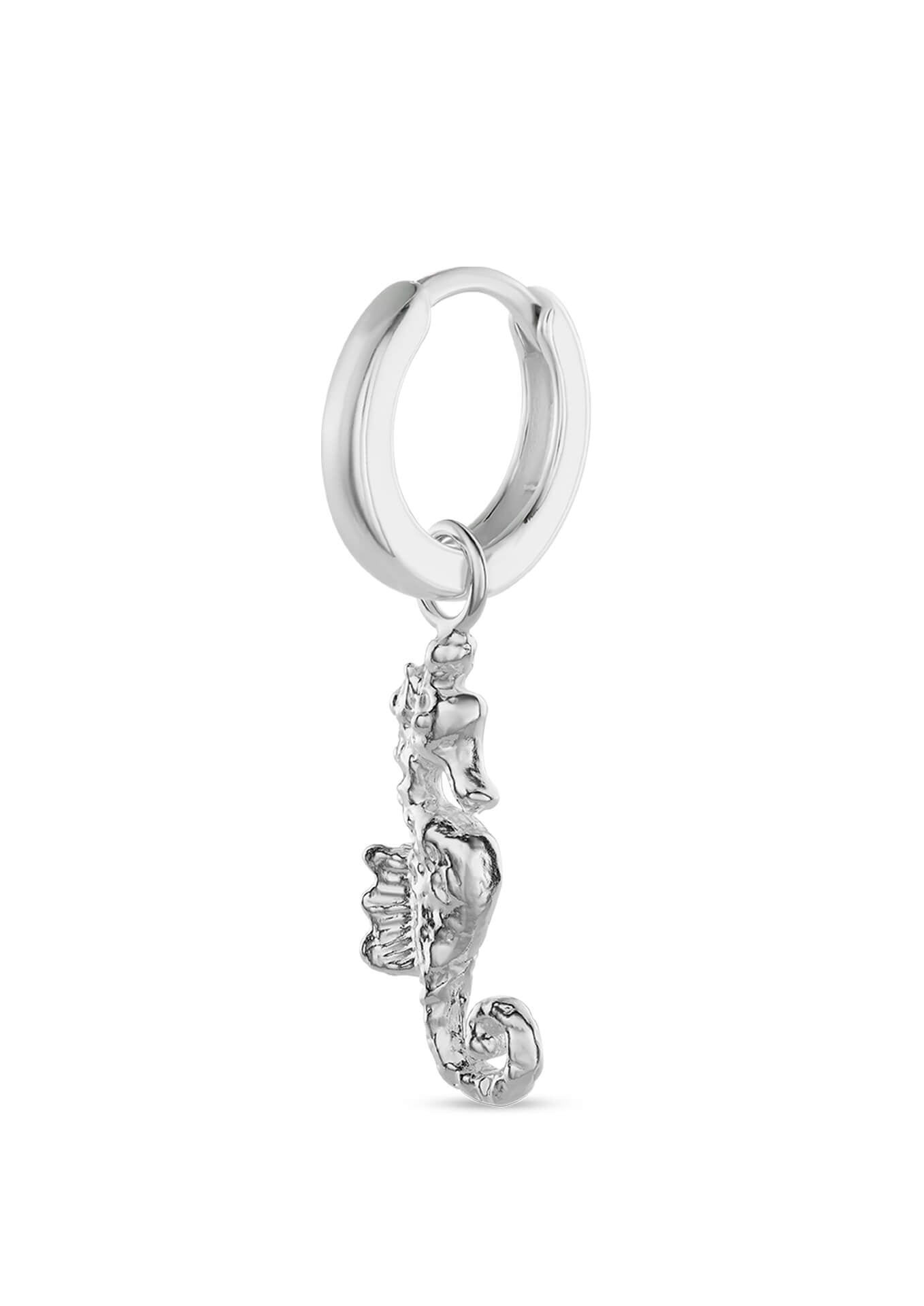 NO MORE ACCESSORIES Sea Horse Midi Hoops Silver