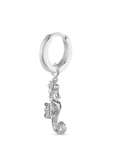 NO MORE ACCESSORIES Sea Horse Midi Hoops Silver