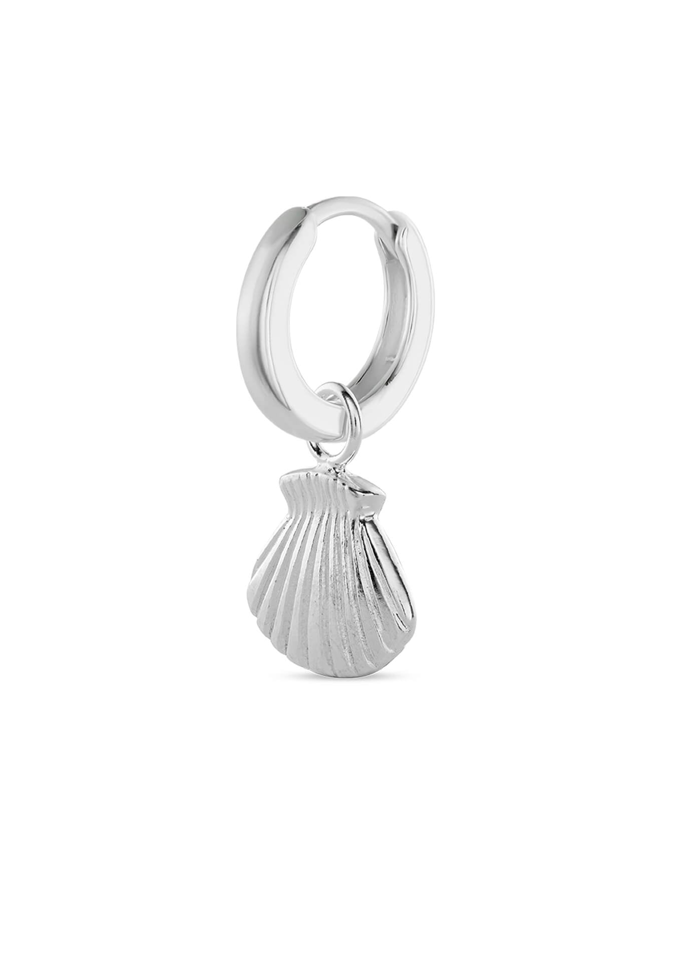 NO MORE ACCESSORIES Sea Shell Midi Hoops Silver