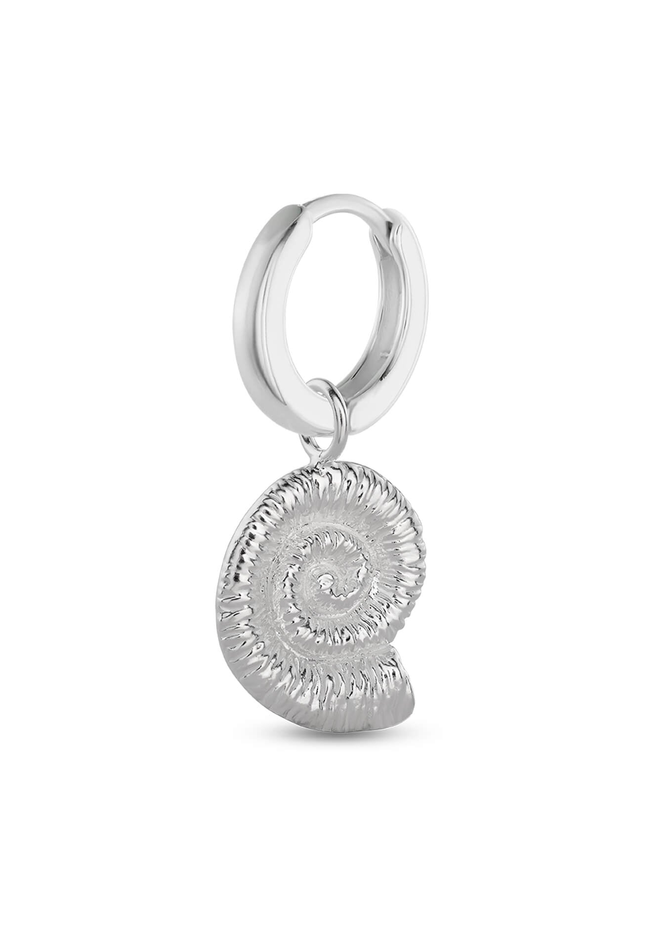 NO MORE accessories Sea Snail Midi Hoops Silver