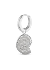 NO MORE accessories Sea Snail Midi Hoops Silver