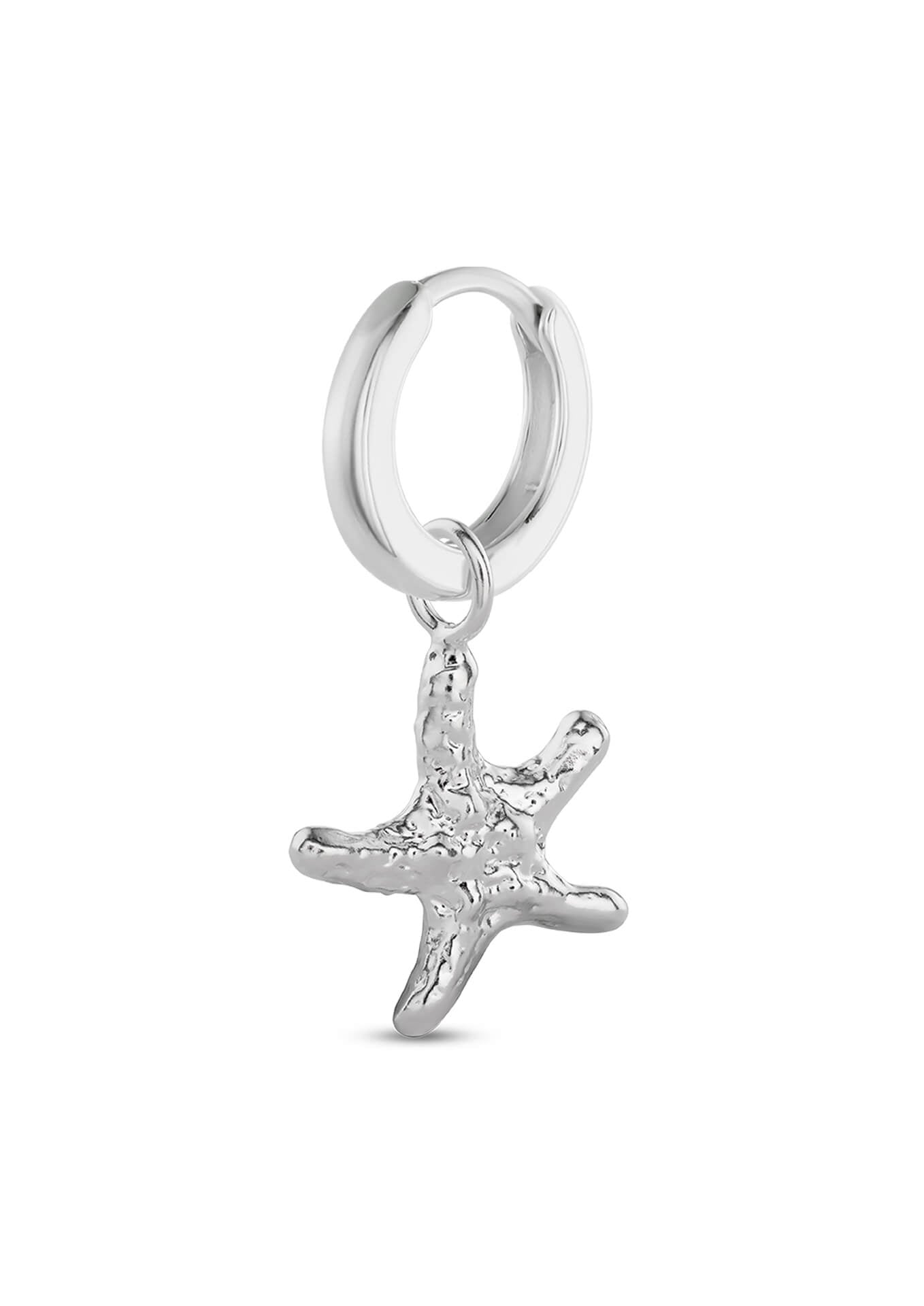 NO MORE accessories Sea Star Midi Hoops in Sterling Silver
