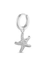 NO MORE accessories Sea Star Midi Hoops in Sterling Silver