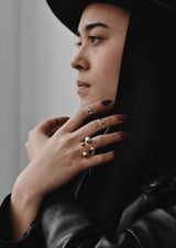 NO MORE accessories Big Bomb Multisize Ring in sterling silver with two asymmetrical hollow balls