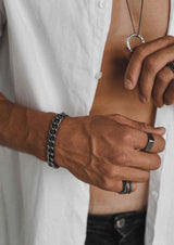 Anchor chain bracelet oxidised sterling silver chunky hollow chain men NO MORE accessories