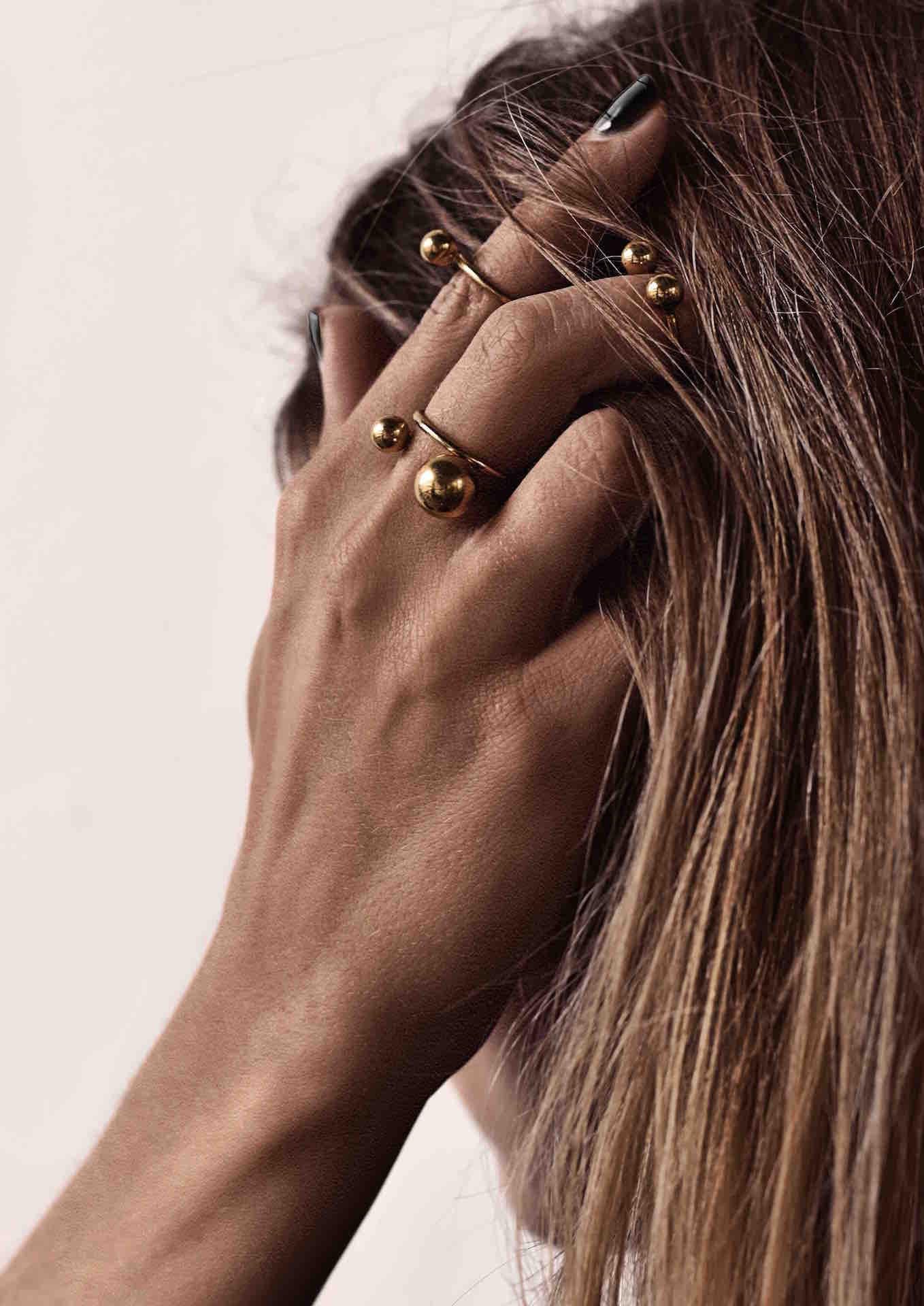 NO MORE accessories Bomb Rings duo in Gold Plated Sterling Silver