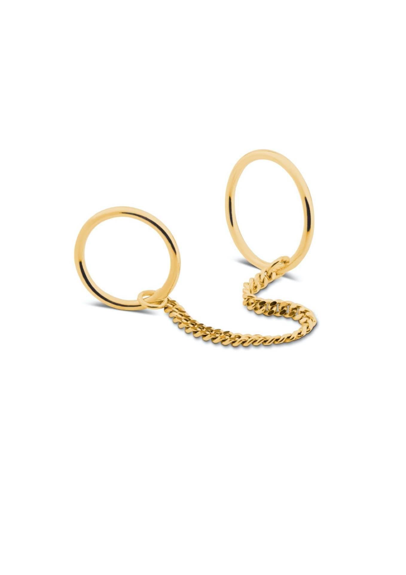 NO MORE accessories Chain Rings in gold plated sterling silver
