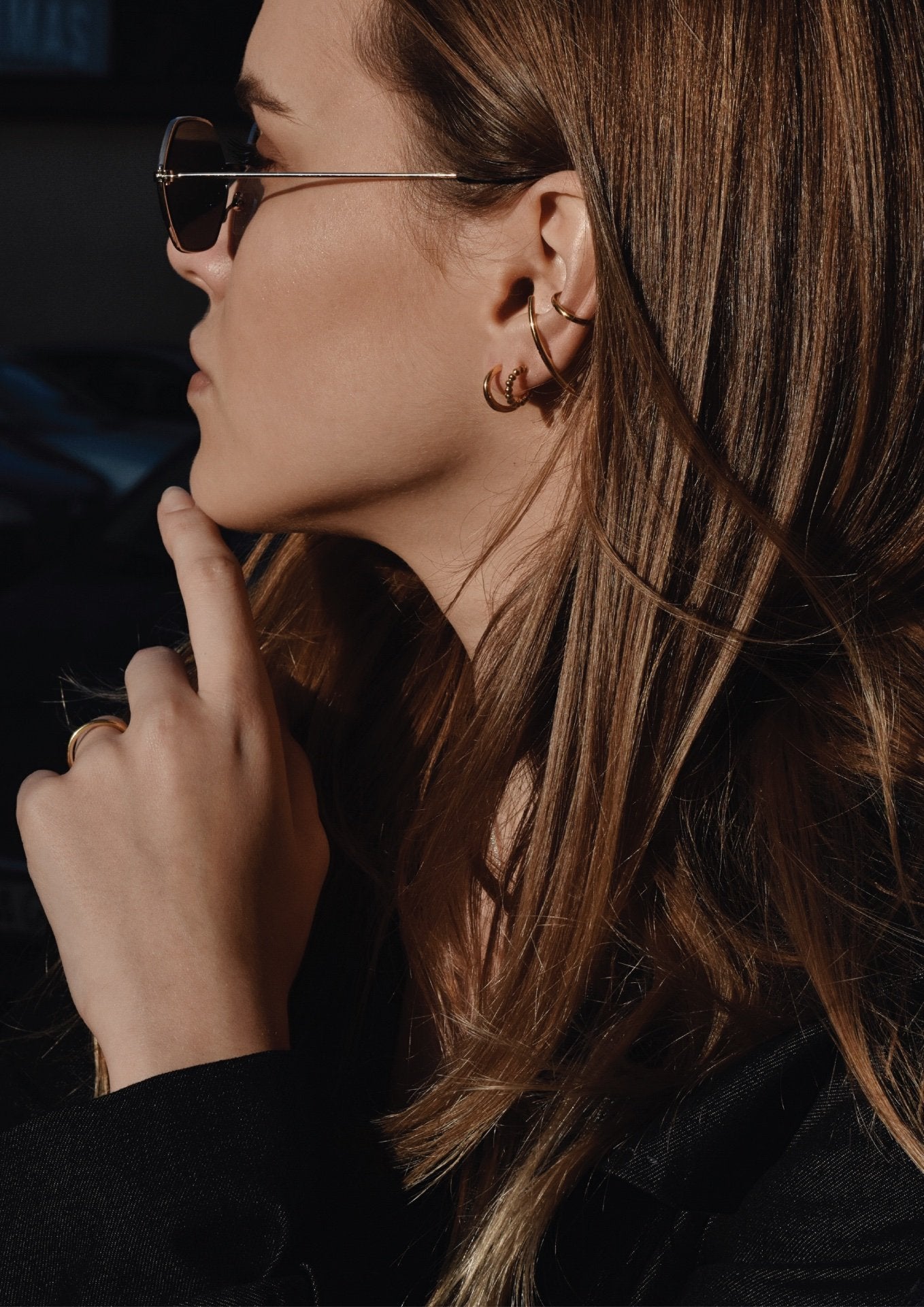 NO MORE accessories Line Ear Cuff in gold plated sterling silver