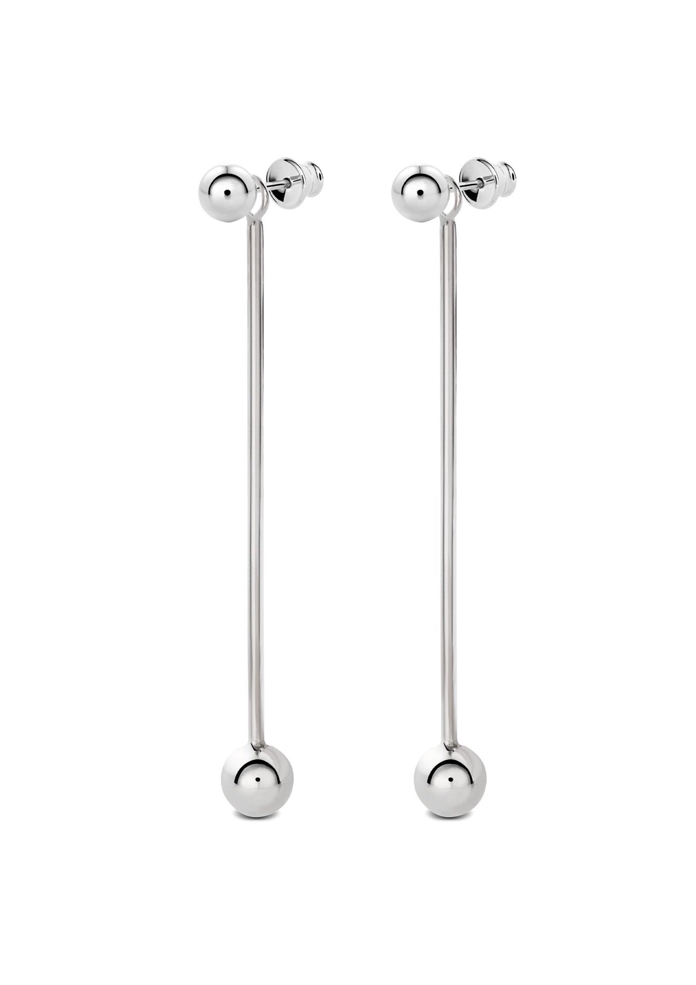 Long Bomb Swinger Earrings Silver - NO MORE ACCESSORIES