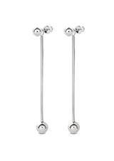 Long Bomb Swinger Earrings Silver - NO MORE ACCESSORIES