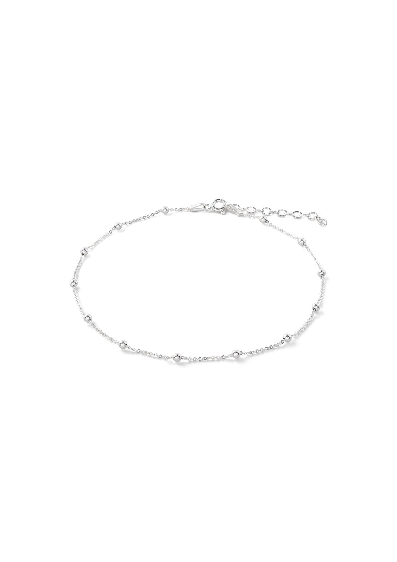 NO MORE accessories Mini Bubble Anklet in sterling silver