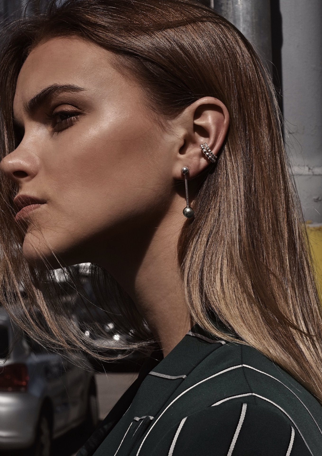 NO MORE accessories Mixed Bomb Swinger Earrings in sterling silver