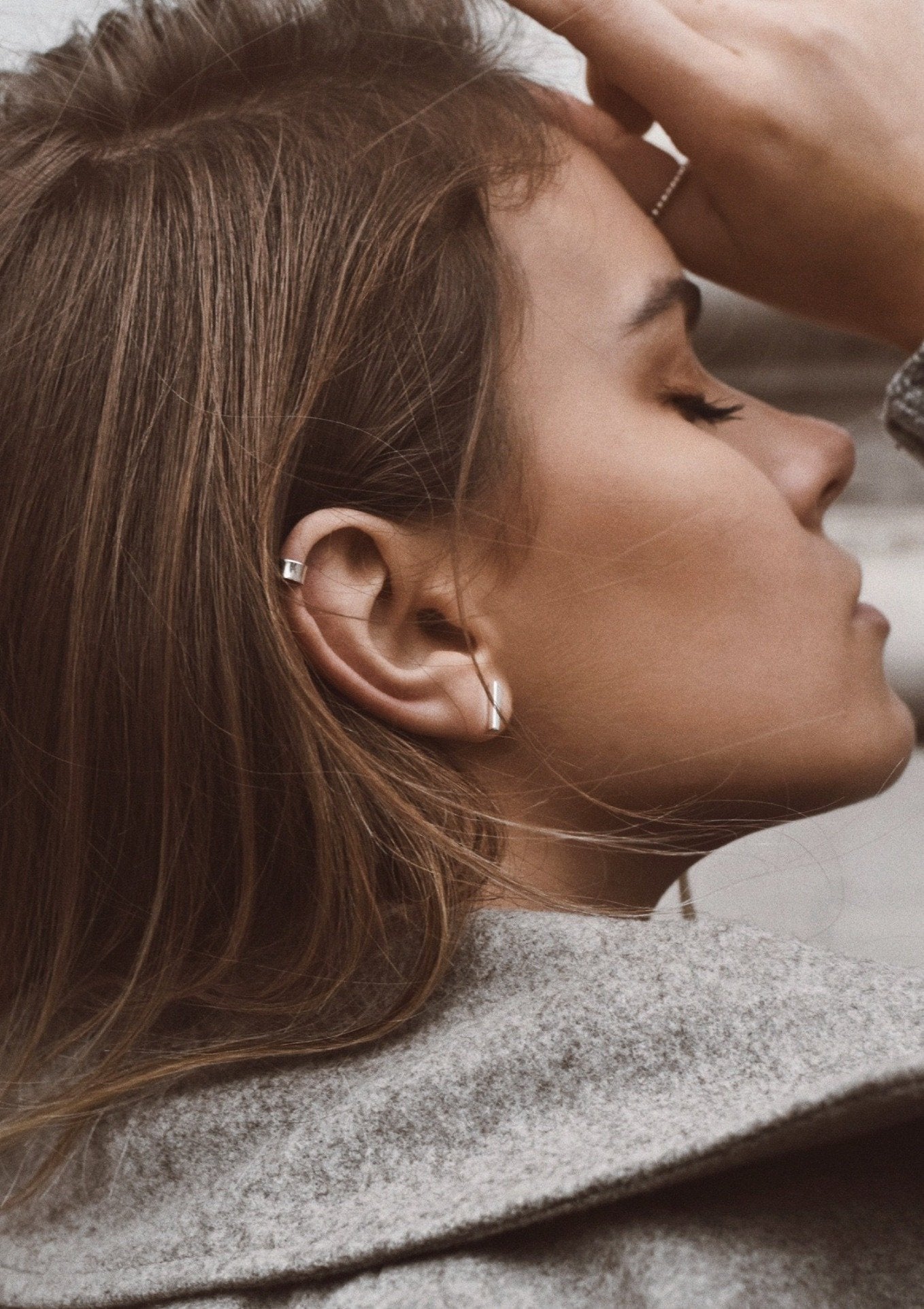 NO MORE accessories Flat Upper Ear Cuff in sterling silver