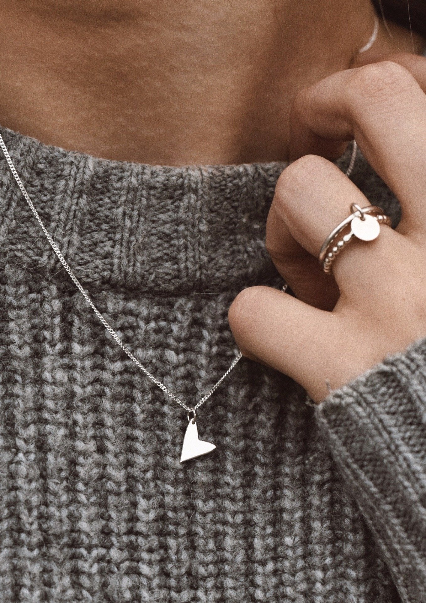 NO MORE accessories Love Necklace in sterling silver with sterling silver pendant