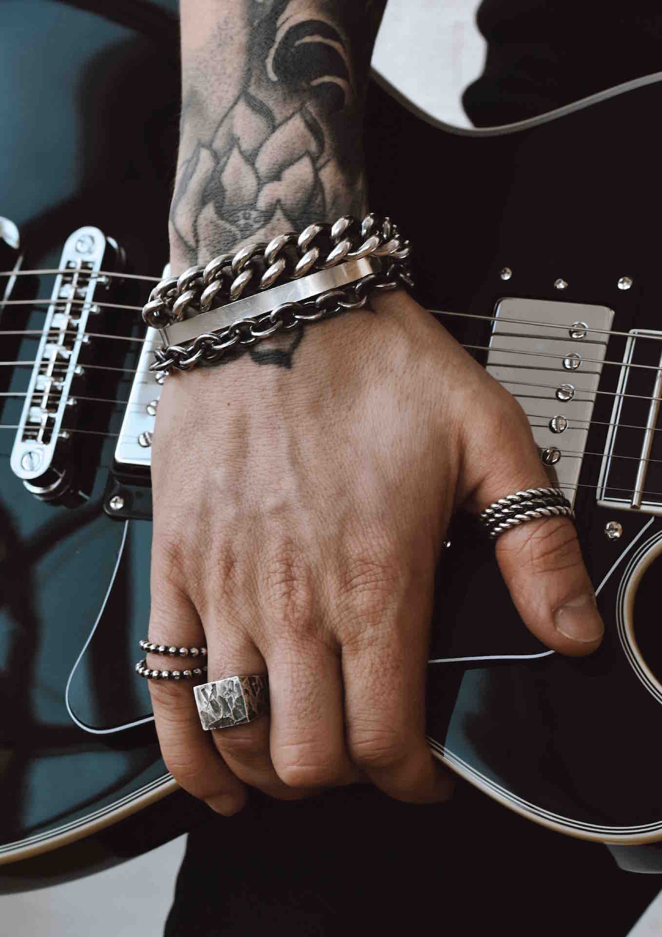 Anchor chain bracelet oxidised sterling silver chunky hollow chain men NO MORE accessories