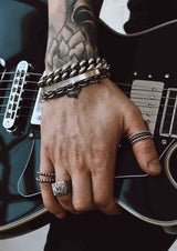Anchor chain bracelet oxidised sterling silver chunky hollow chain men NO MORE accessories