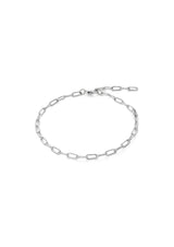 NO MORE accessories Paper Clip Anklet in sterling silver