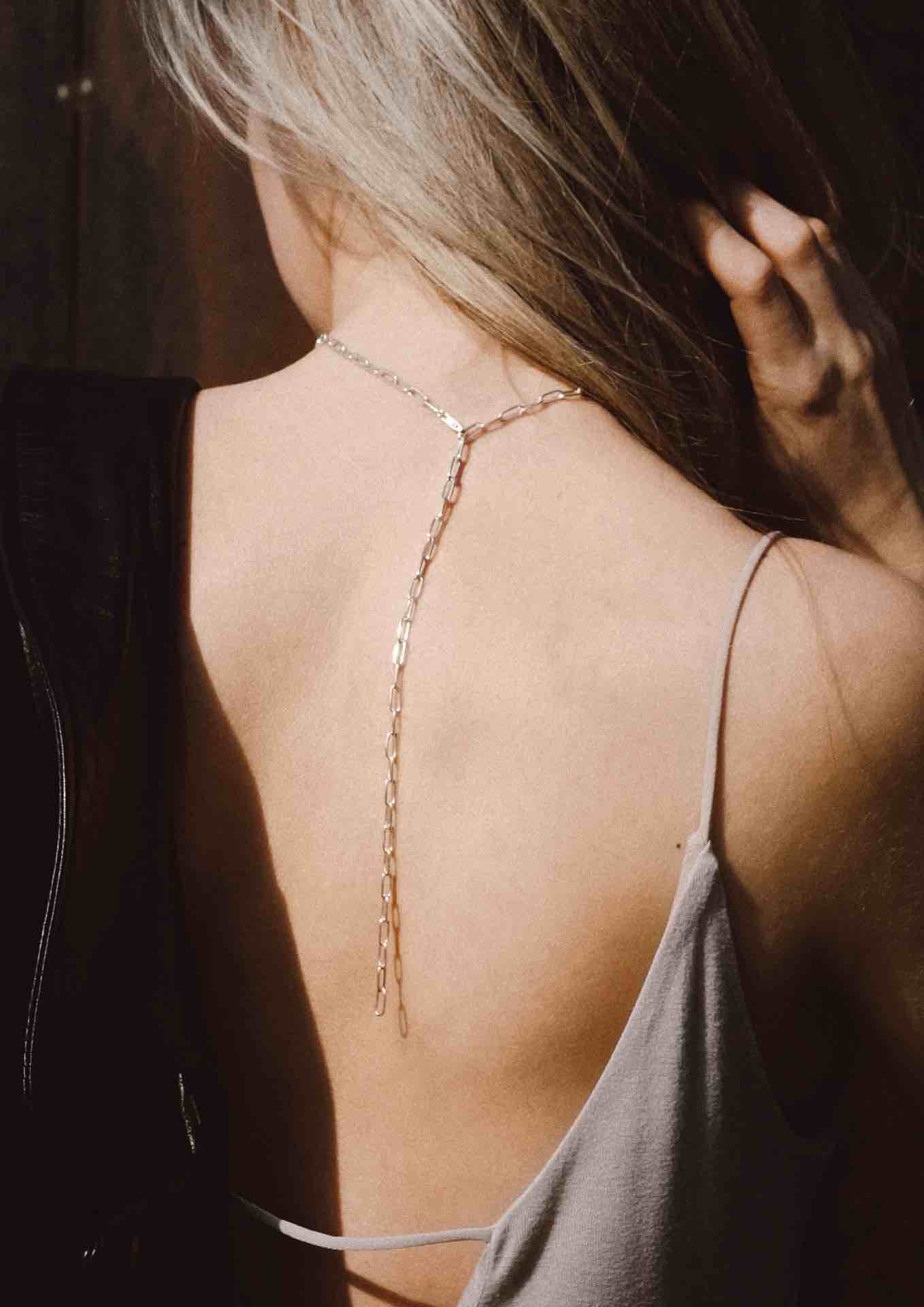 NO MORE accessories Paper Clip Necklace in Sterling Silver