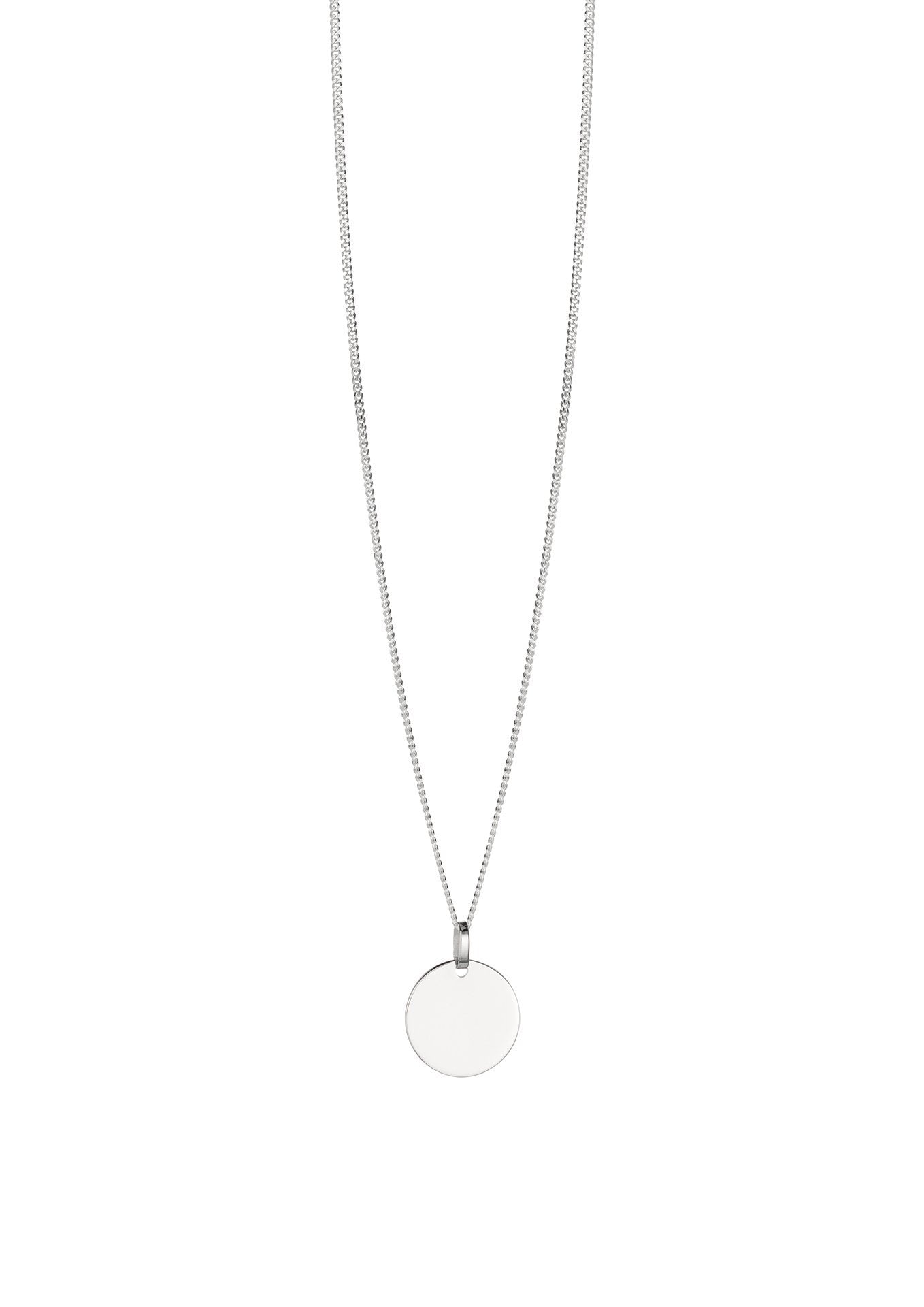 NO MORE accessories Plate Necklace in sterling silver and sterling silver pendant
