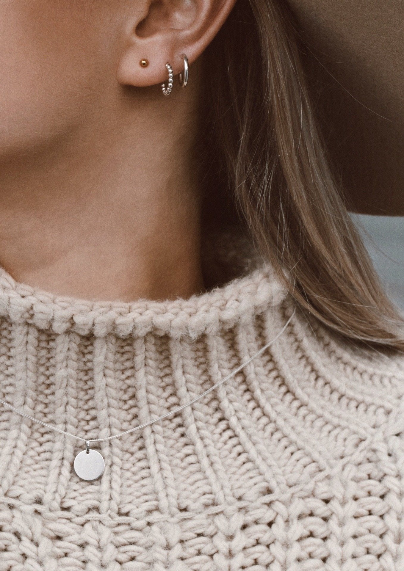NO MORE accessories Plate Necklace in sterling silver and gold plated sterling silver