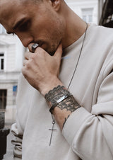 NO MORE accessories Men's Rugged Bracelet in oxidized sterling silver
