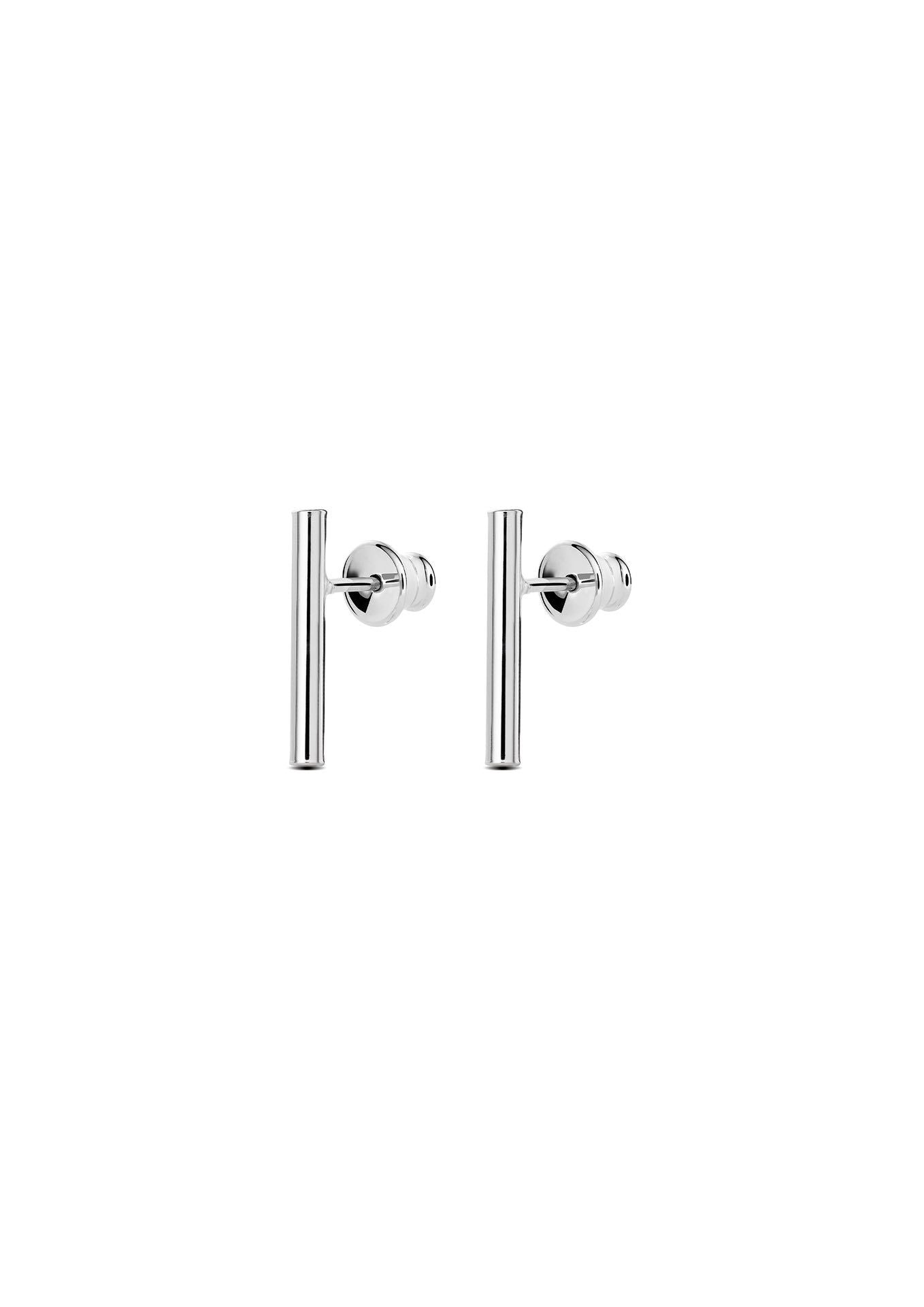 NO MORE accessories Short Pipe Earrings in sterling silver